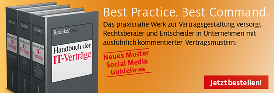 Redeker (Hrsg.), Handbuch der IT-Verträge. Jetzt bestellen!
